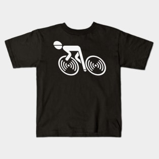 Racing Cyclist (Racer, Road Bike, Bicycle / L<–R / White) Kids T-Shirt